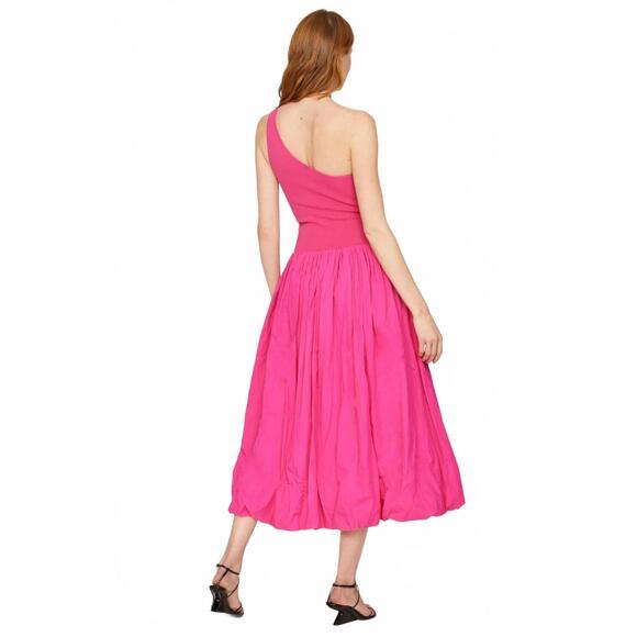 NEW DEREK LAM 10 CROSBY one shoulder midi dress in pink - Picture 4 of 6